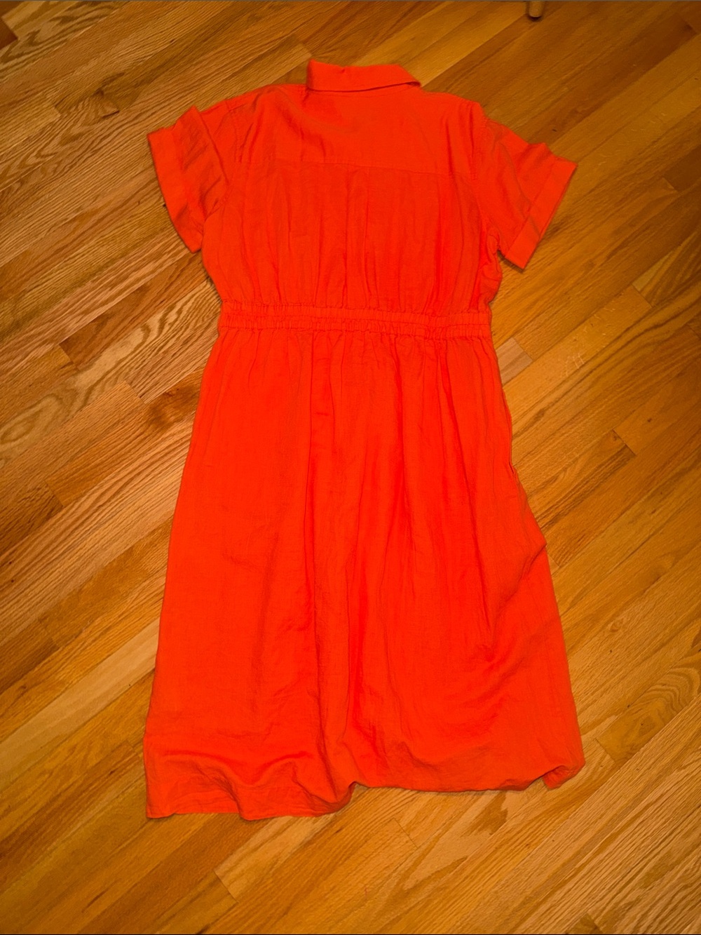 Banana Republic NWT❗️Red Orange Midi Shirt Dress - Picture 6 of 6